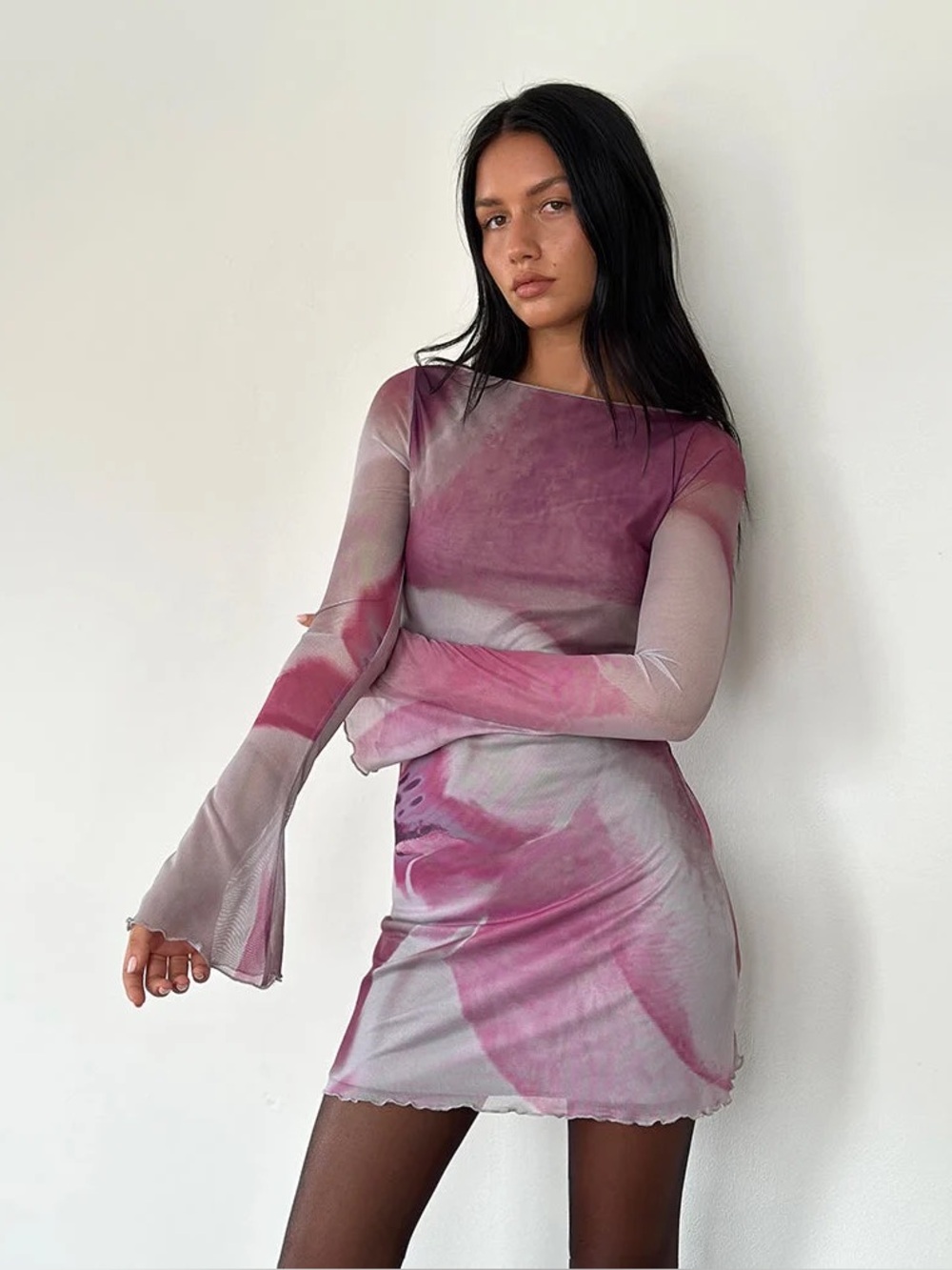 Motel Rocks Sevila Long Sleeve Mini Dress